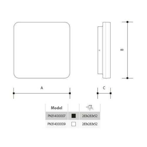 Panlux – oprawa LED do montażu natynkowego Verona Square, biała, 28,3 x 28,3 cm, IP54