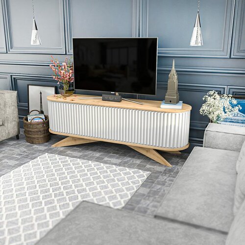 Stor Sapphire Oak and White TV-állvány