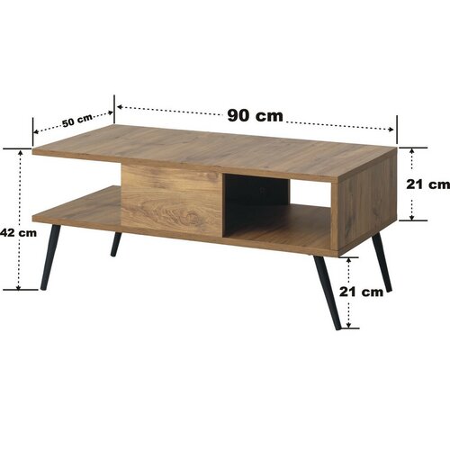 Konferenčný stolík Bukle Atlantic Pine and Black