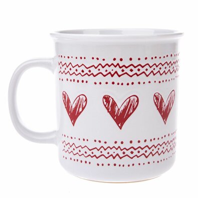 Božični keramični lonček Christmas heart I bel,710 ml