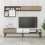 Ściana telewizyjna Milen Walnut and White