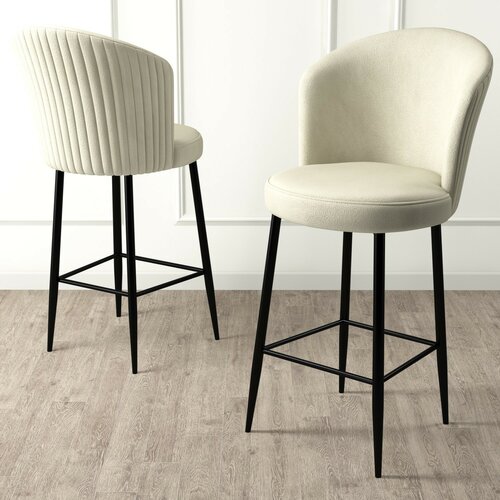 Barstuhl-Set Alte Cream and Black, 2 Stück