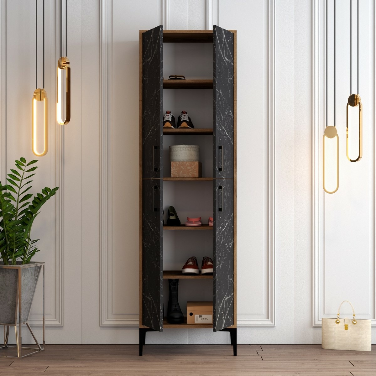 Skriňa Berlin Walnut and Black