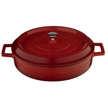 Lava Garnek żeliwny niski okrągły 24 cm, czerwony