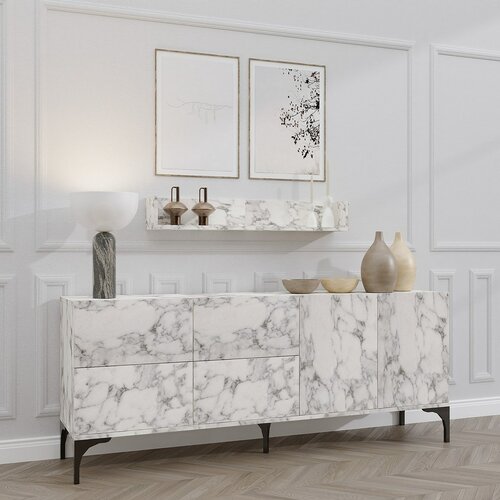 Dulap cu raft Stella Carrara Marble