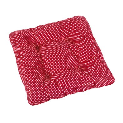 Siedzisko Adela pikowane Grochy czerwone, 40 x 40 cm