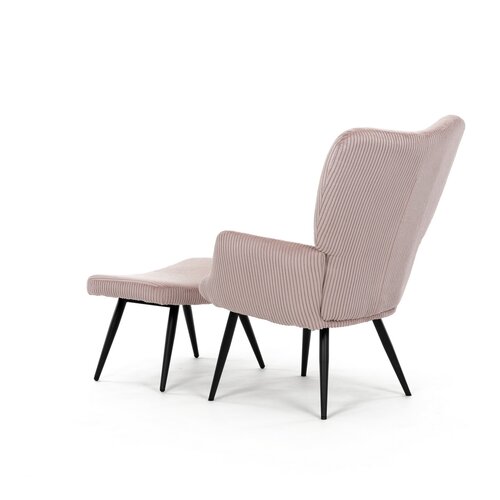 Entspannungssessel mit Fußstütze L7285 PINK6, rosa
