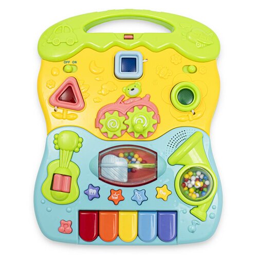 Baby Mix Baby walker cu muzică, albastru, 45,5 x 52,5 cm