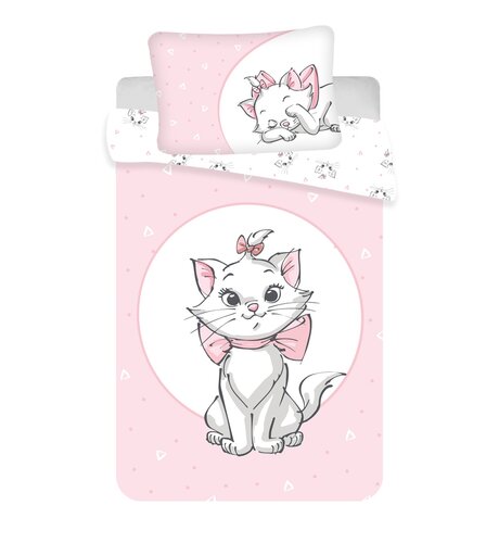 Dětské bavlněné povlečení do postýlky Marie cat like pink baby, 100 x 135 cm, 40 x 60 cm
