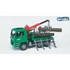Bruder 2769 Vehicule forestiere MAN TGA Camion delemne cu braț de încărcare și 3 bușteni