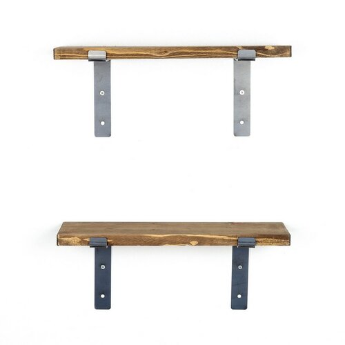 Polička Lam005 Black and Walnut