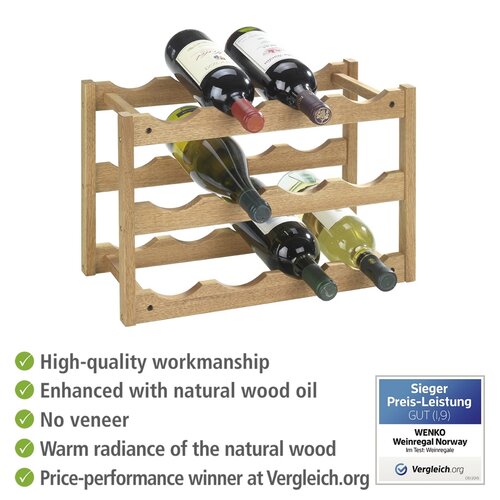Raf pentru 12 sticle de vin Wenko , lemn masiv nuc