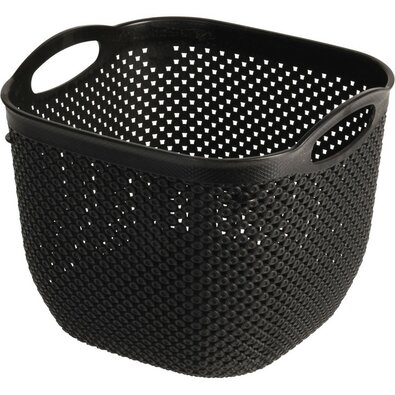 Plastična košarica Ratan 19 x 23 x 23 cm, črna