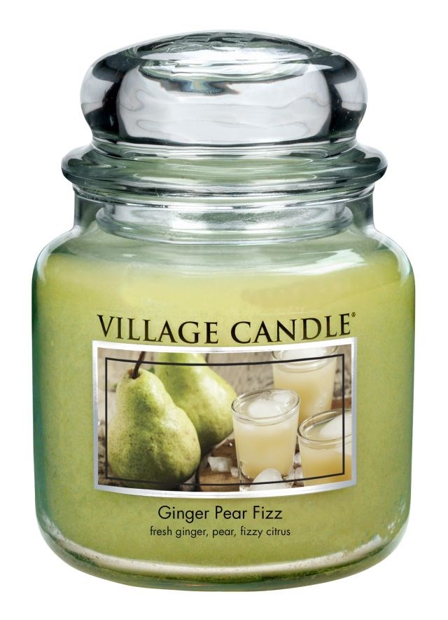 Village Candle Vonná sviečka v skle, Hruškový fizz so zázvorom, 16oz