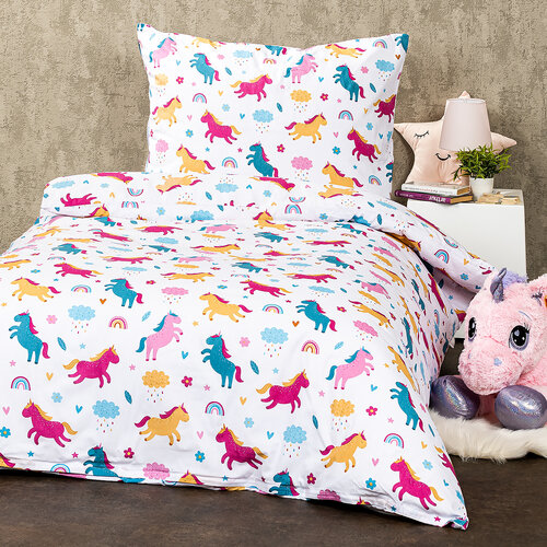 4Home Dětské bavlněné povlečení Unicorn, 140 x 200 cm, 70 x 90 cm