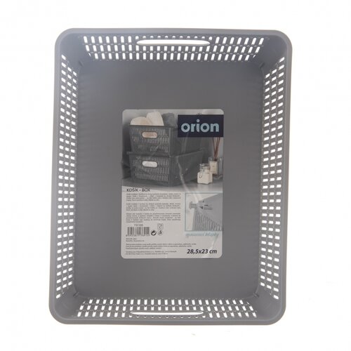 Orion Stapelbarer Kunststoffkorb NESTA, 28,5 x 23 x 12 cm, Grau