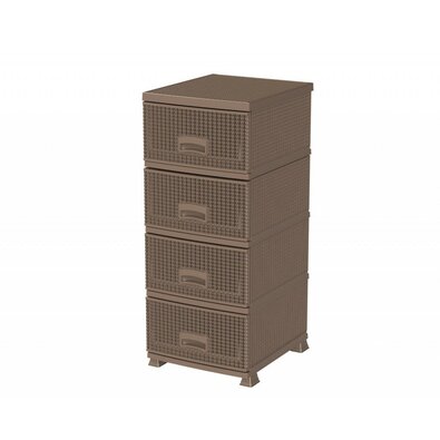 Aldotrade Komoda so 4 zásuvkami RETRO NEW, hnedá
