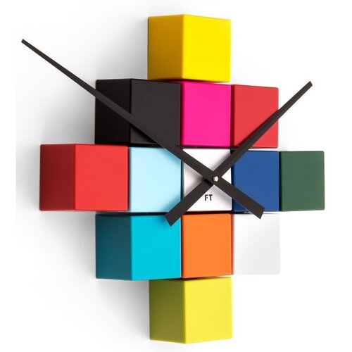 Future Time FT3000MC Cubic multicolor Designowe zegar samoprzylepny, śr. 50 cm