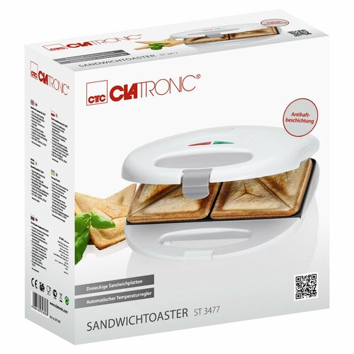 Clatronic ST 3477 szendvicssütő, fehér