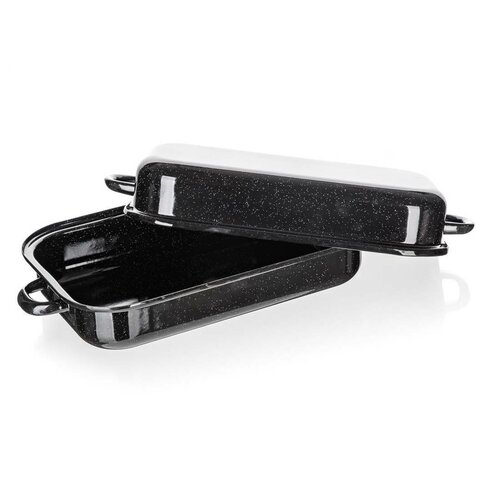 Banquet 2-teilige quadratische Emaille-Bräter CULINARIA Black, 35 cm