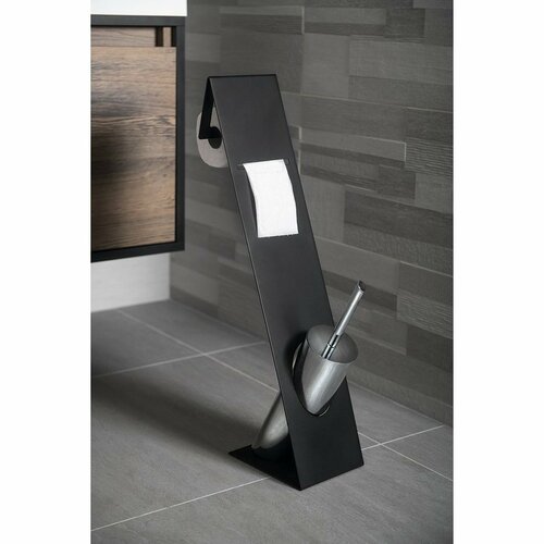 RIDDER 11202410 Sydney stojalo s držalom zatoaletni papir in WC krtačo, črna/krom