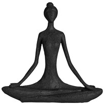 Decorațiune Yoga Lady negru, 18,5 x 19 x 5 cm, polystone