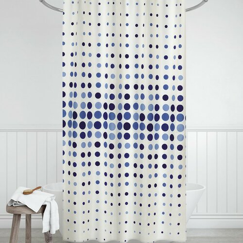Perdea de duș Buline albastre, 180 x 200 cm