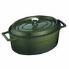 LAVA Metal Oală ovală din fontă verde, 4,8 l,diametru 29 cm