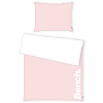 Lenjerie de pat Bench din bumbac, alb-roz, 140 x 200 cm, 70 x 90 cm