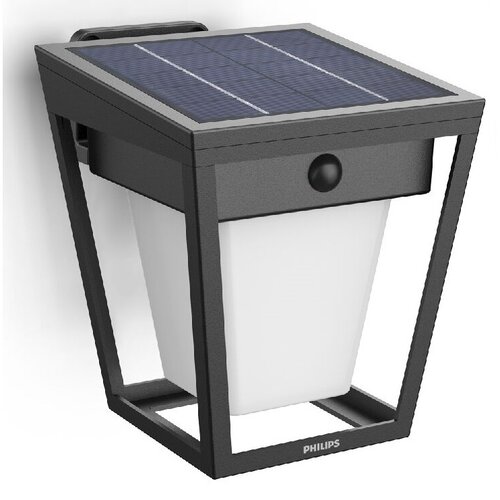 Philips Nissa UltraEfficient solární nástěnné LED svítidlo, senzor, černá, 1,8 W, 250/25 lm, 3000 K