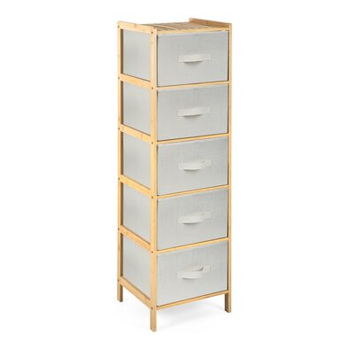 G21 Bambusowy regał z koszykami, 5 półek, beżowy