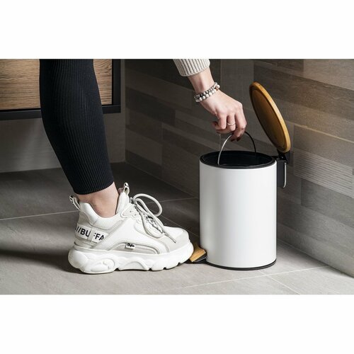 AQUALINE BI006 Bambus кошик для сміття круглий 3 л, білий