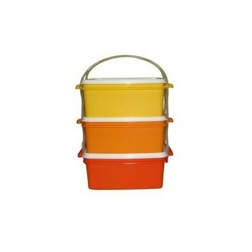 Plastični nosilec za hrano 3 x 1,4 l, 18 x 17 x 23cm