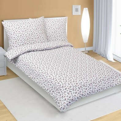 Bellatex Rózsa flanel ágyneműhuzat piros, 140 x 220 cm, 70 x 90 cm