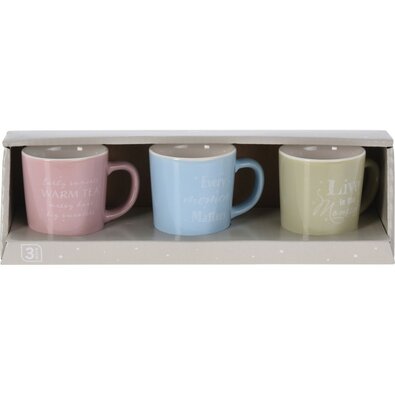 EH 3-delni set porcelanastih skodelic Tea time,100 ml