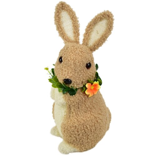 Velikonočni zajček iz flisa s cvetom, 15 x 27 x 12cm