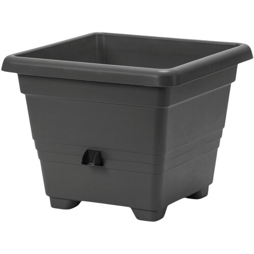 Plastia Bergamotte selbstbewässernde Pflanz behälter, 40 x 40 cm, Grau