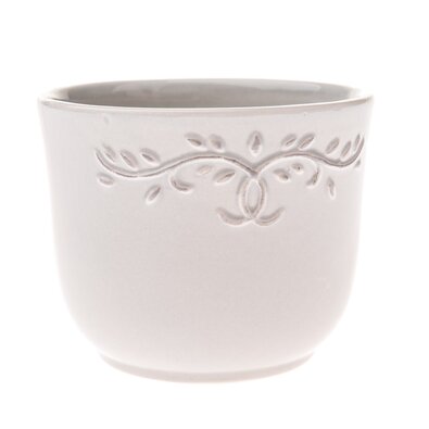 Husă ceramică pentru ghiveci Ramillete albă, 12 x10 cm