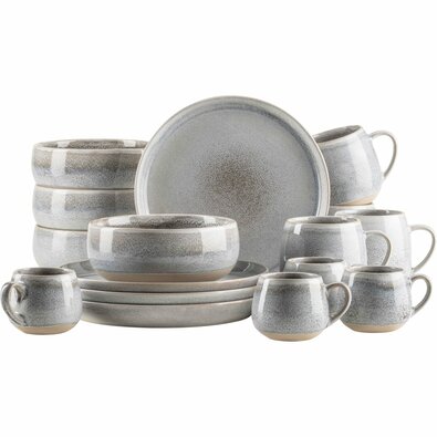 Mäser Set de vase pentru micul dejun 16 piese AQUATA – gri