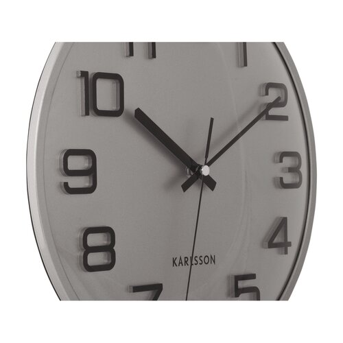 Karlsson 6022SI design falióra, ezüst, átmérő 30cm