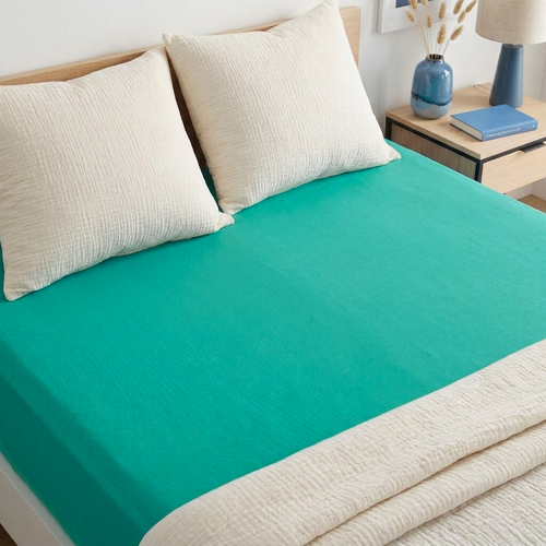 Cearșaf de pat jersey 4Home IDEAL verde turcoaz, 180 x 200 cm