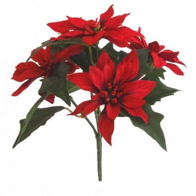 Künstlicher Strauß Poinsettia, Rotrot,