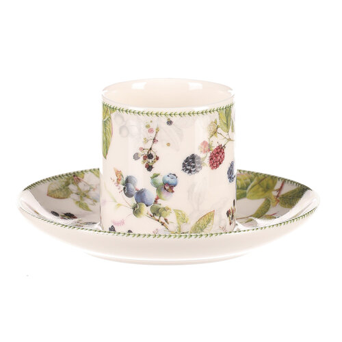 Set of porcelain cups with saucers Forest fruits,2 pcs