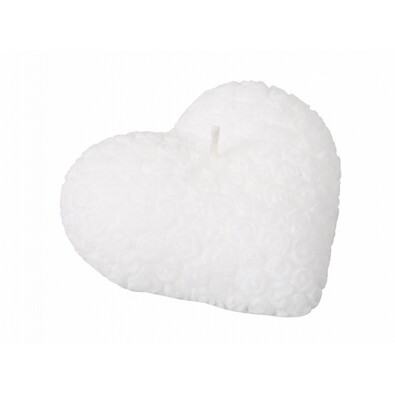 Valentýnska sviečka Srdce, biela