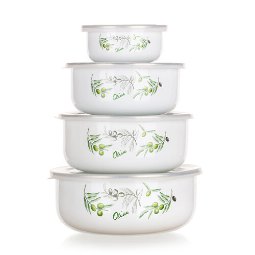 Banquet Set of enamel bowls Olives