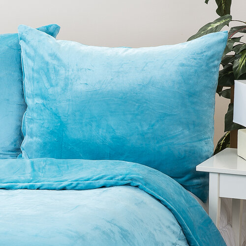 Lenjerie de pat micropluș, albastră, 140 x 200 cm, 70 x 90 cm