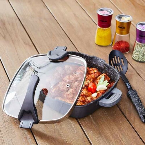 Tavă de copt cu capac Stoneline Future, 28 x 28 cm