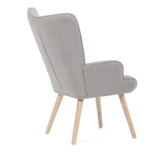 Fotel uszany Bouclé GREY2, szary