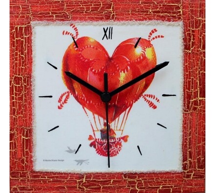 Dekorativní nástěnné hodiny Balón lásky
