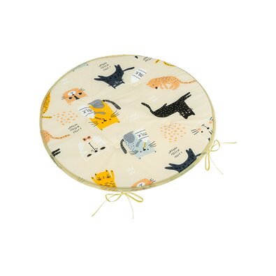 Bellatex Sedák Adéla okrogel gladki Mačka rumena,40 x 40 cm